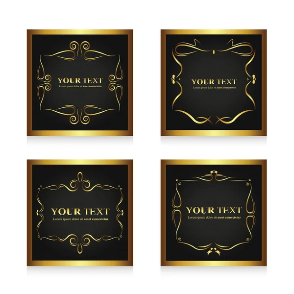 Set de diseño vintage dorado Vector De Stock