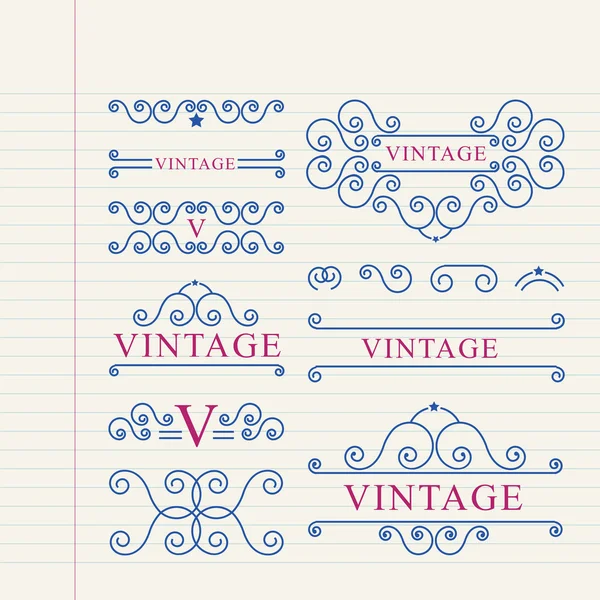 Ornamento diseño vintage dibujo — Vector de stock