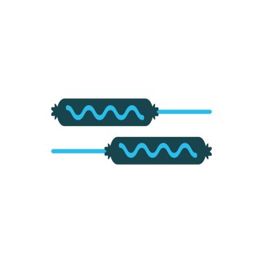 Sosis simgesi mavi renk tonu karikatür