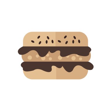 Burger çizgi film simgesi kahverengi