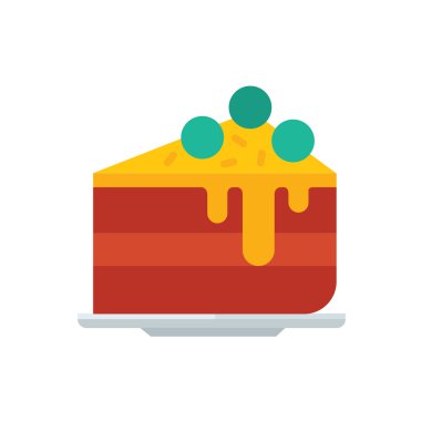 kek yemek sarı rengi düz simgesine