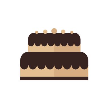 çizgi film kek simgesi kahverengi rengi