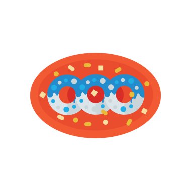 Çörek vektör çanak üzerinde