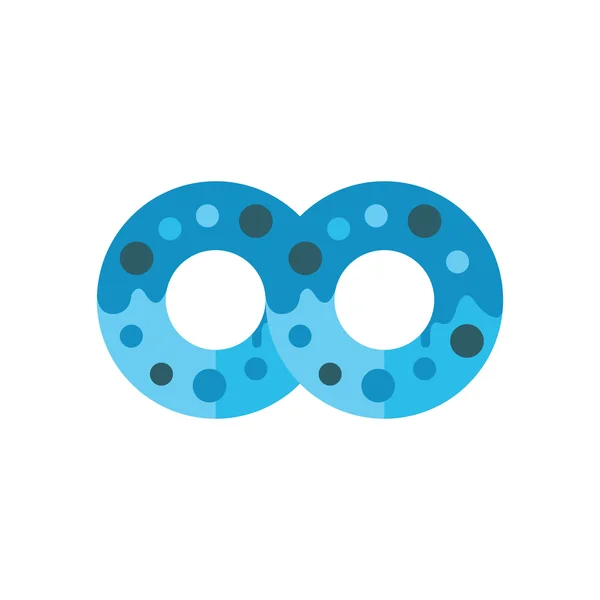 Donut vector color azul — Vector de stock