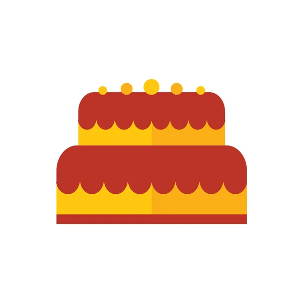 Мультяшний торт значок жовтого кольору — стоковий вектор