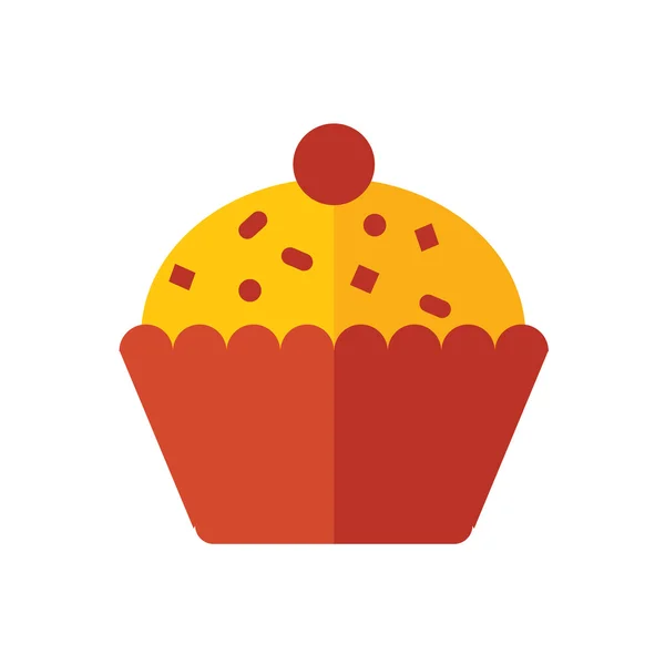 杯子蛋糕图标黄色色调颜色 — 图库矢量图片