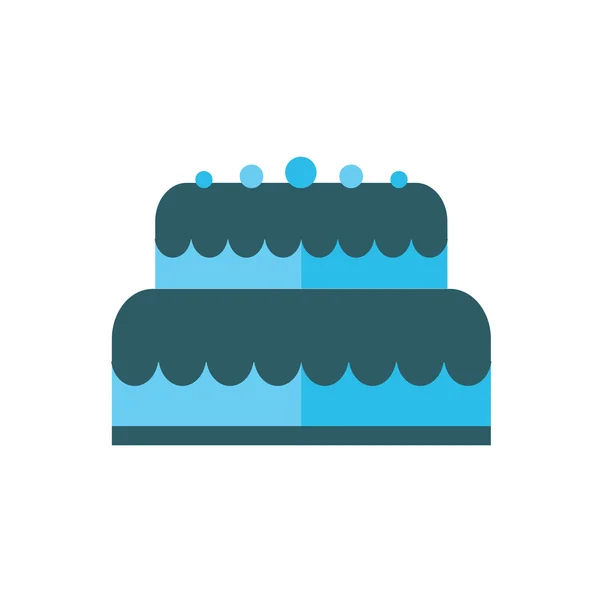 Icono de la torta de dibujos animados color azul — Vector de stock