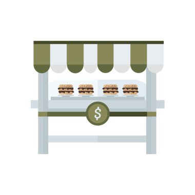 Burger karikatür Dükkanı, kahverengi renk