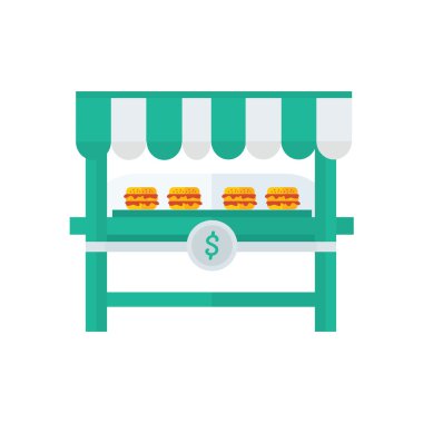 Burger karikatür Dükkanı, sarı renk