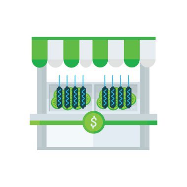 Sosis çizgi film simgesi, mavi renk