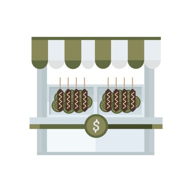 Sosis çizgi film simgesi, kahverengi renk