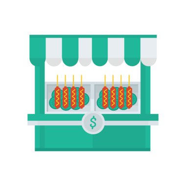 Sosis çizgi film simgesi, sarı renk