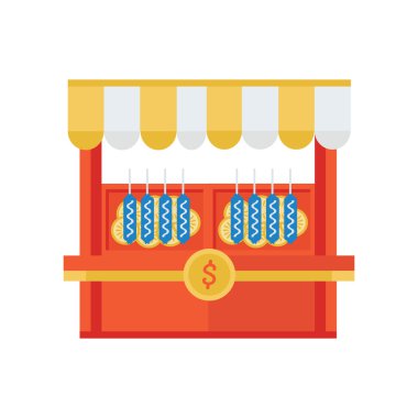 Sosis çizgi film simgesi turuncu renk