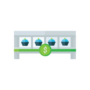 küp kek simgesi yeşil, mavi renk