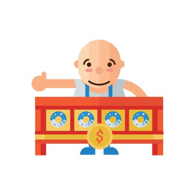 Çörek vektör ve bir adam turuncu renk