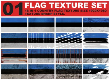 estonya Bayrak doku seti çözünürlük 1920x1080 piksel 16 in 1