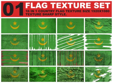 mauritania Flag texture set resolution 1920x1080 pixel 16 in 1