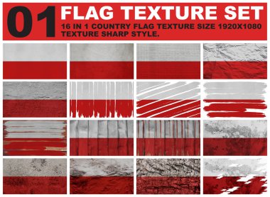 poland Flag texture set resolution 1920x1080 pixel 16 in 1