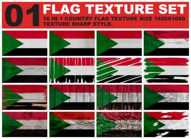 sudan Flag texture set resolution 1920x1080 pixel 16 in 1