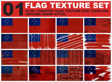 samoa Flag texture set resolution 1920x1080 pixel 16 in 1