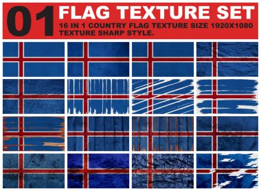 iceland Flag texture set resolution 1920x1080 pixel 16 in 1