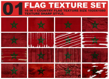 morocco Flag texture set resolution 1920x1080 pixel 16 in 1
