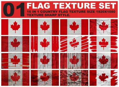 kanada Bayrak doku seti çözünürlük 1920x1080 piksel 16 in 1
