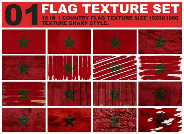 morocco Flag texture set resolution 1920x1080 pixel 16 in 1