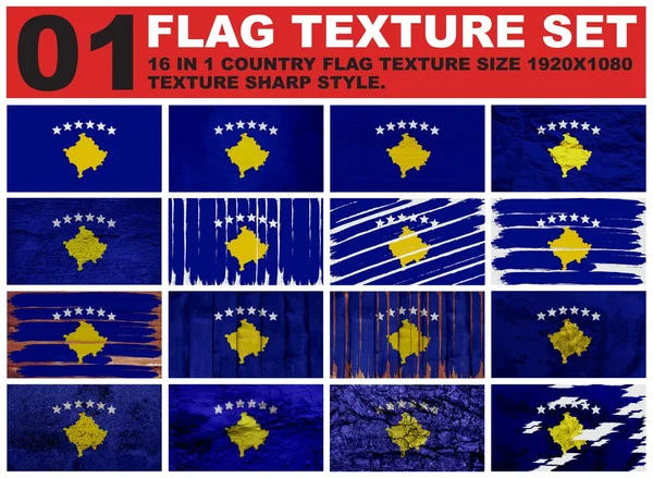 Kosovo  Flag texture set resolution 1920x1080 pixel 16 in 1