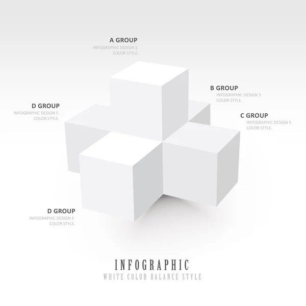 Infografía estilo de balance de color blanco — Vector de stock