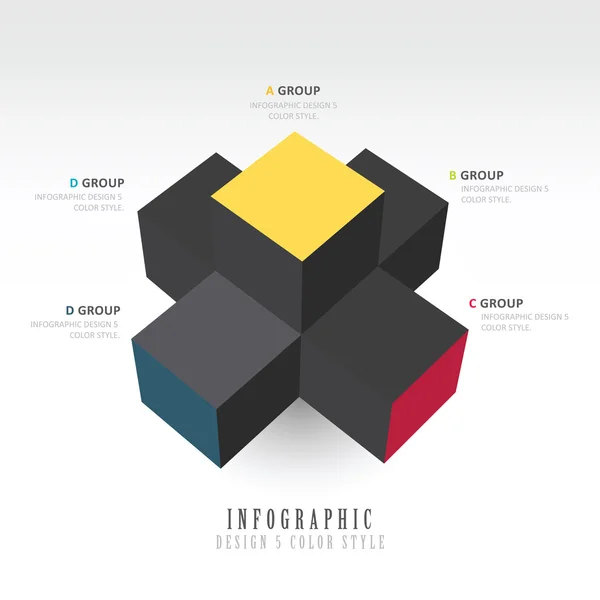 Infographic mall färg solo — Stock vektor