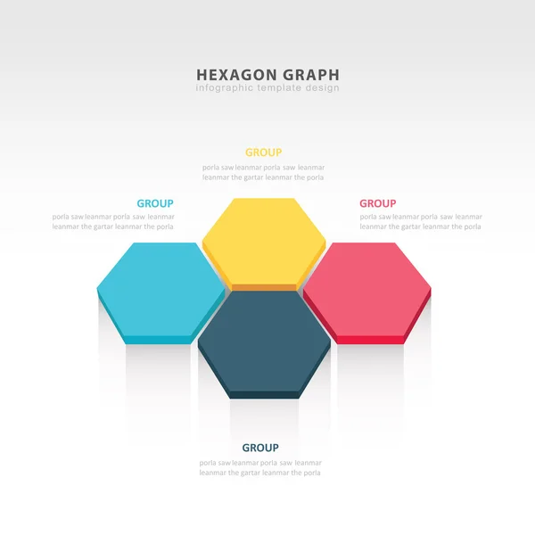 Vetor abstrato 3d elementos infográficos de papel hexagonal — Vetor de Stock