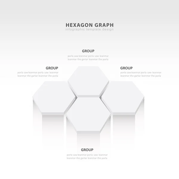 Vektor abstrakt 3d sexkantiga papper infographic element vita st — Stock vektor