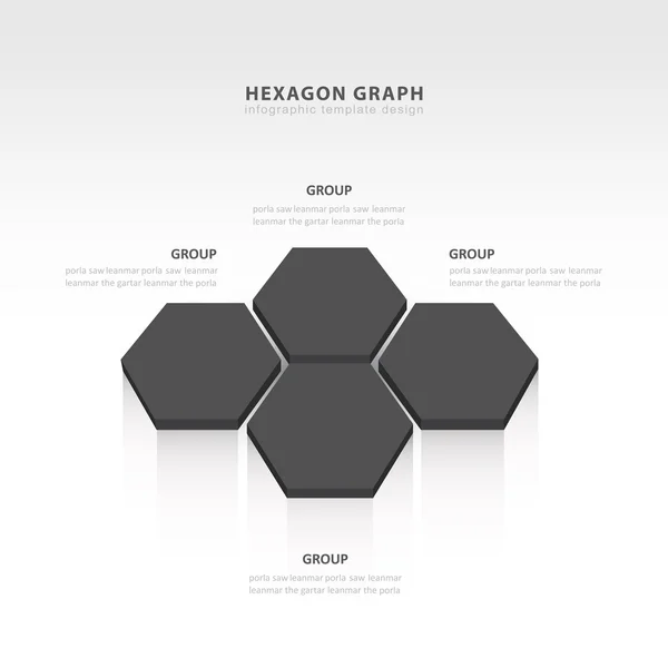 Vector abstract 3d hexagonal paper infographic elements black st — Stock Vector