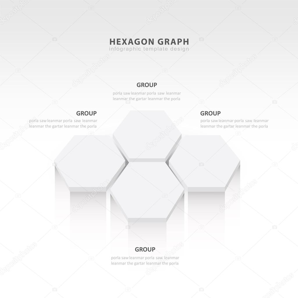 Vector abstract 3d hexagonal paper infographic elements White st