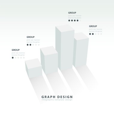 3D grafiği çizimi Infographic beyaz renk