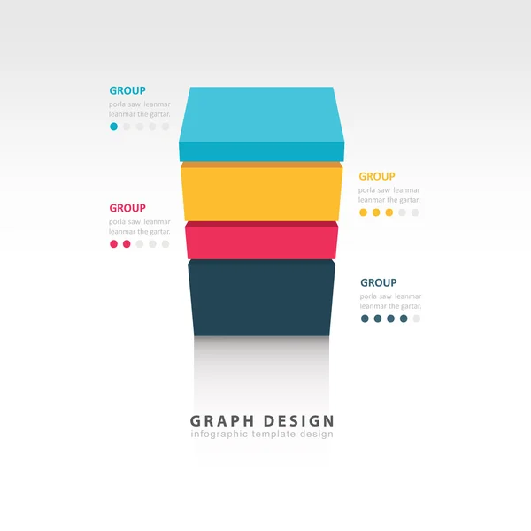 Plantilla vectorial de cubo 3d para infografía — Vector de stock