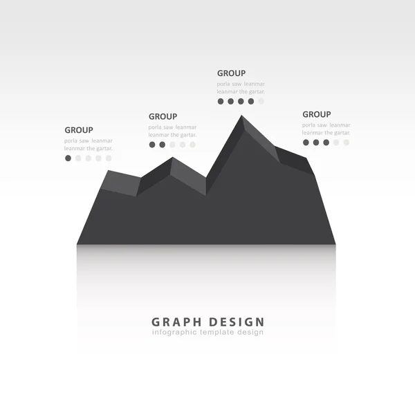 Gráfico gráfico de diagrama de negocio editable estilo negro — Archivo Imágenes Vectoriales