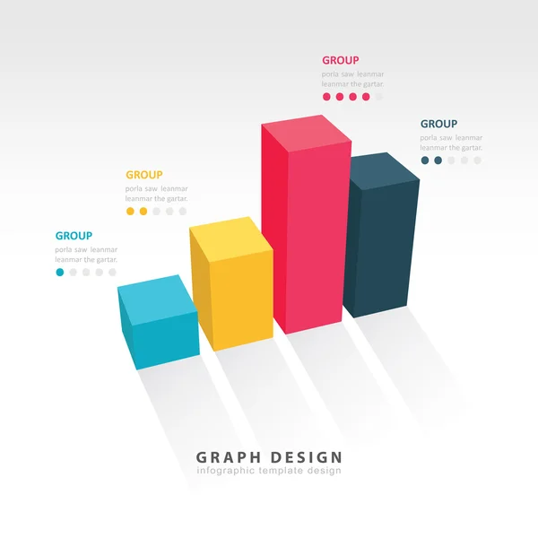 Grap 3D ilustración Infografía — Vector de stock