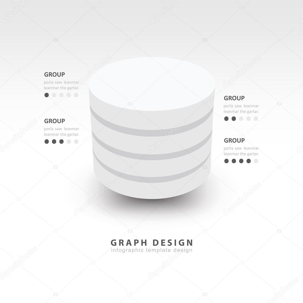 Modern Infographics template cylinder vector white style
