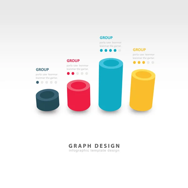 Modello grafico 3D infografico del cilindro vettoriale — Vettoriale Stock