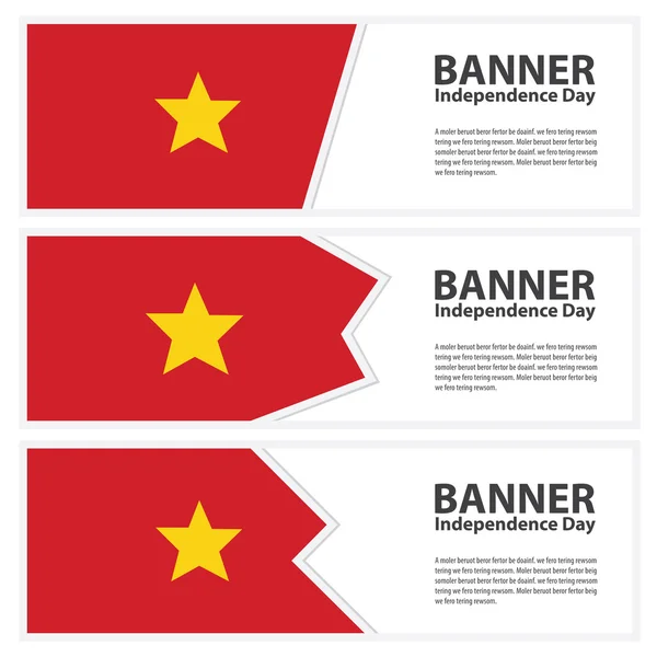 Vietnam vlag banners collectie Onafhankelijkheidsdag — Stockvector