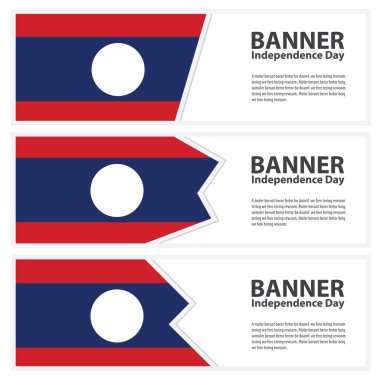 Laos bayrağı afiş koleksiyonu Bağımsızlık günü