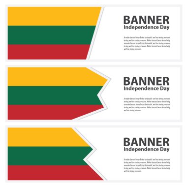 Litvanya bayrak afiş koleksiyonu Bağımsızlık günü