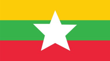 Bağımsızlık günü ve Infographic vektör illustr Myanmar bayrağı