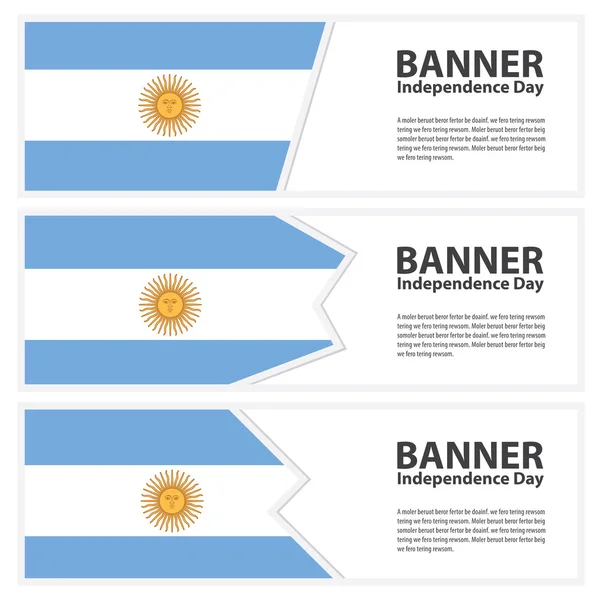 Argentina Bandeira banners coleção independência dia —  Vetores de Stock