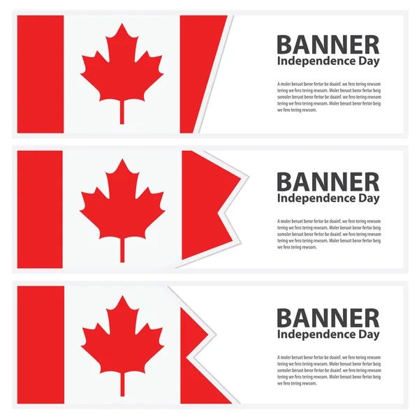 Kanada Flagge Banner Sammlung Unabhängigkeitstag — Stockvektor