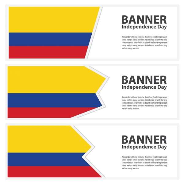 Vlag van Colombia banners collectie Onafhankelijkheidsdag — Stockvector