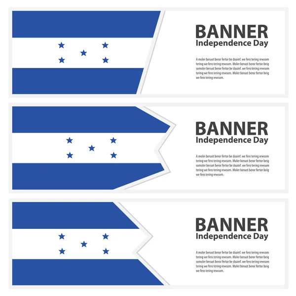 Honduras Bandeira banners coleção independência dia —  Vetores de Stock