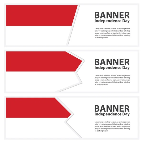 Indonesia Bandera banners colección día de la independencia — Vector de stock